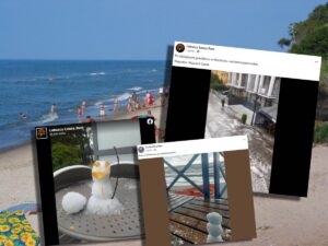 Zimowy akcent nad Bałtykiem – zaskakujący widok bałwanków przy plaży