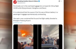 Dramatyczne chwile na pokładzie Air China – w schowku na bagaż podręczny wybuchł pożar